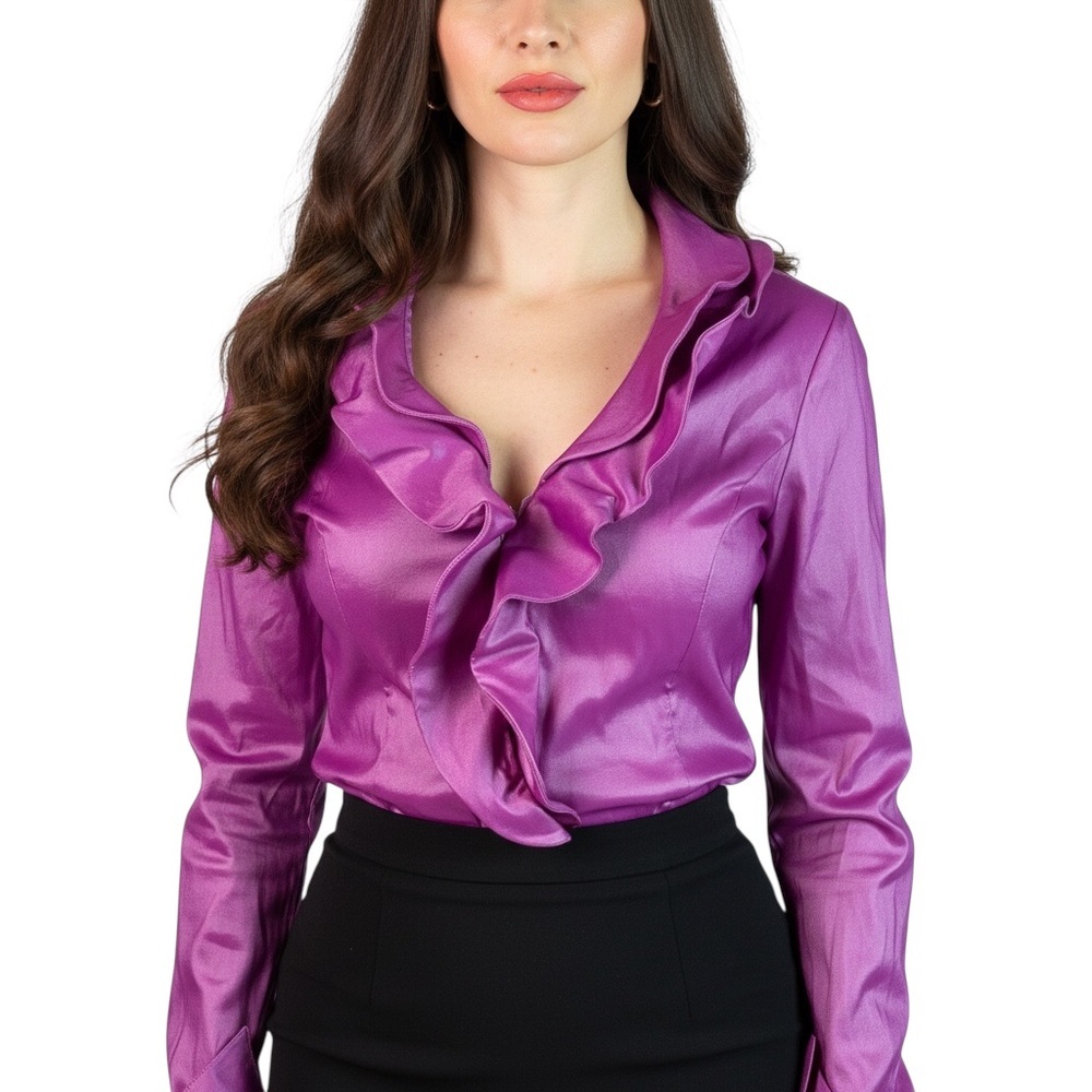 SAMUEL DONG LIGHT PURPLE METALLIC JACKET FROMT ZIPPER PURPLE JACKET WOMEN  SMALL